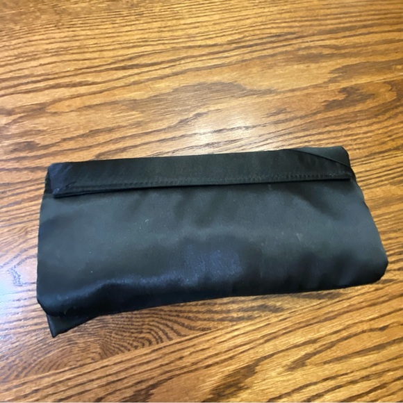 La Sera by Franchise black satin evening purse, could be clutch or shoulder. - Picture 4 of 4